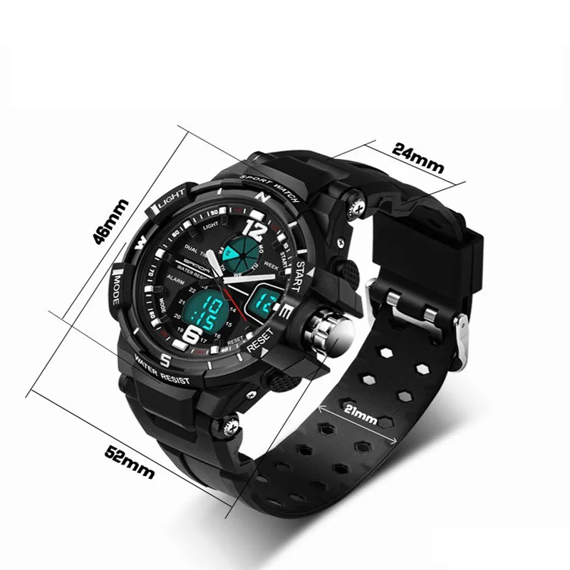 

SANDA G Style Luxury Brand S-SHOCK Digital Watch Sports Men's Watch waterproof Quartz watch clock Wristwatch Relogio Masculino, 5 colors