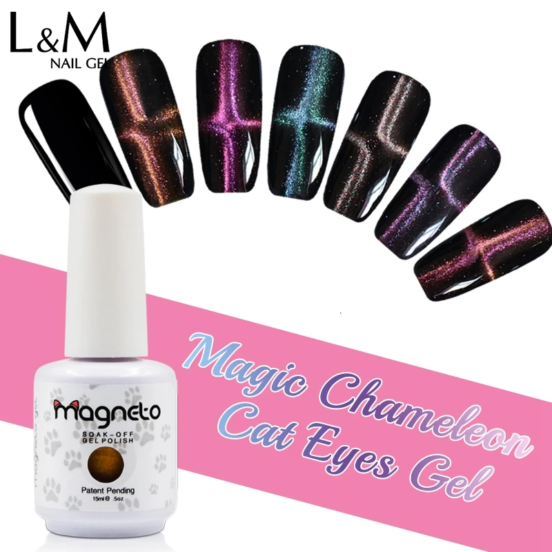 

L&M new arrival nail manufacturer Magic cat eye gel nail polish china, 24colors