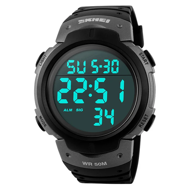 

Hot Sport Design Your Own Digital Watch Big Dial Watches For Men 5ATM Water Resistant Skmei, 7 colors