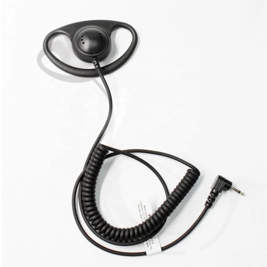 

2.5/3.5mm High quality D-Loop Style Coiled Short Cord Police Listen Only Earpiece Earphone