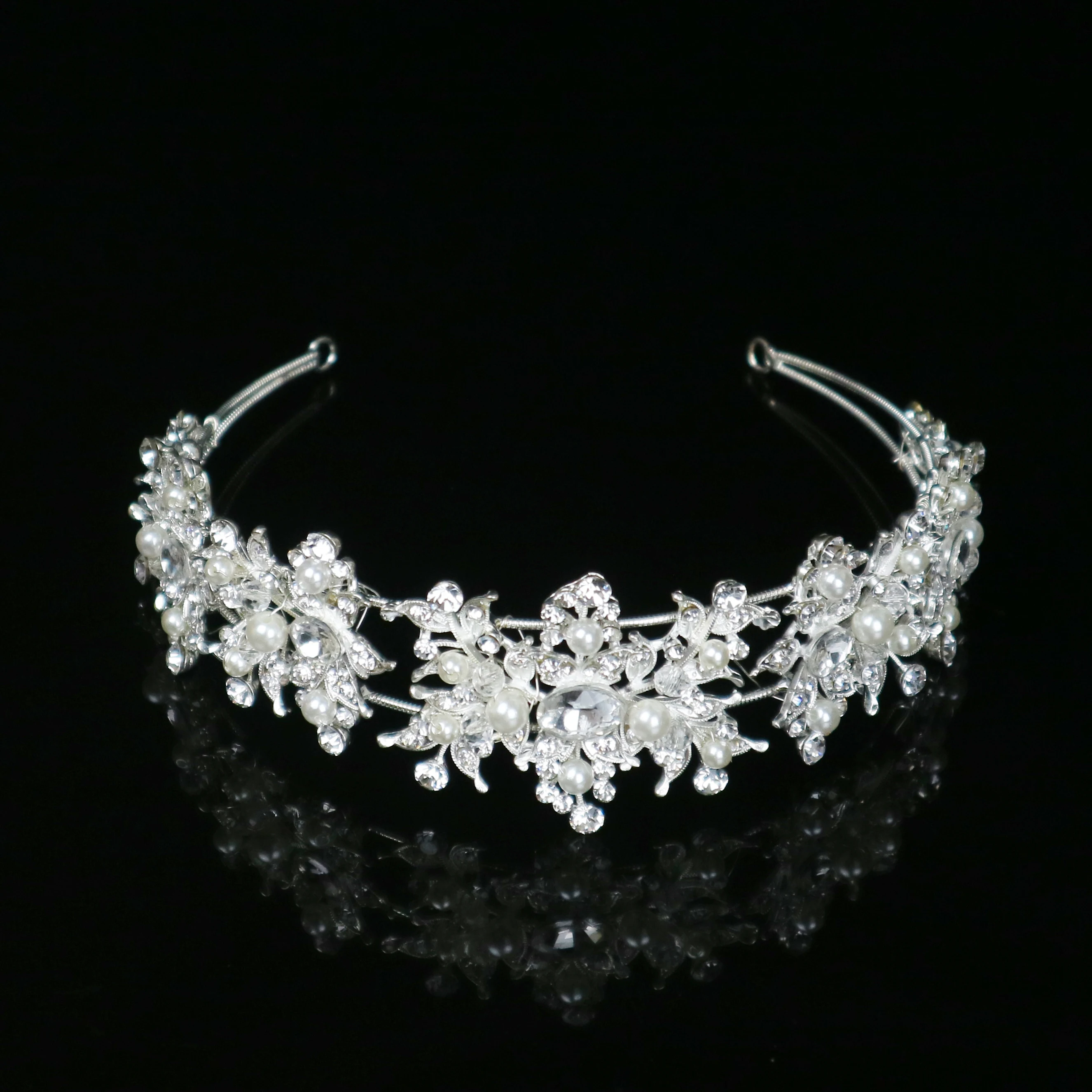 

SG0816 wholesale women's accessories Handmade Bridal Hairbands Silver Shiny Wedding hair accessories women bridal