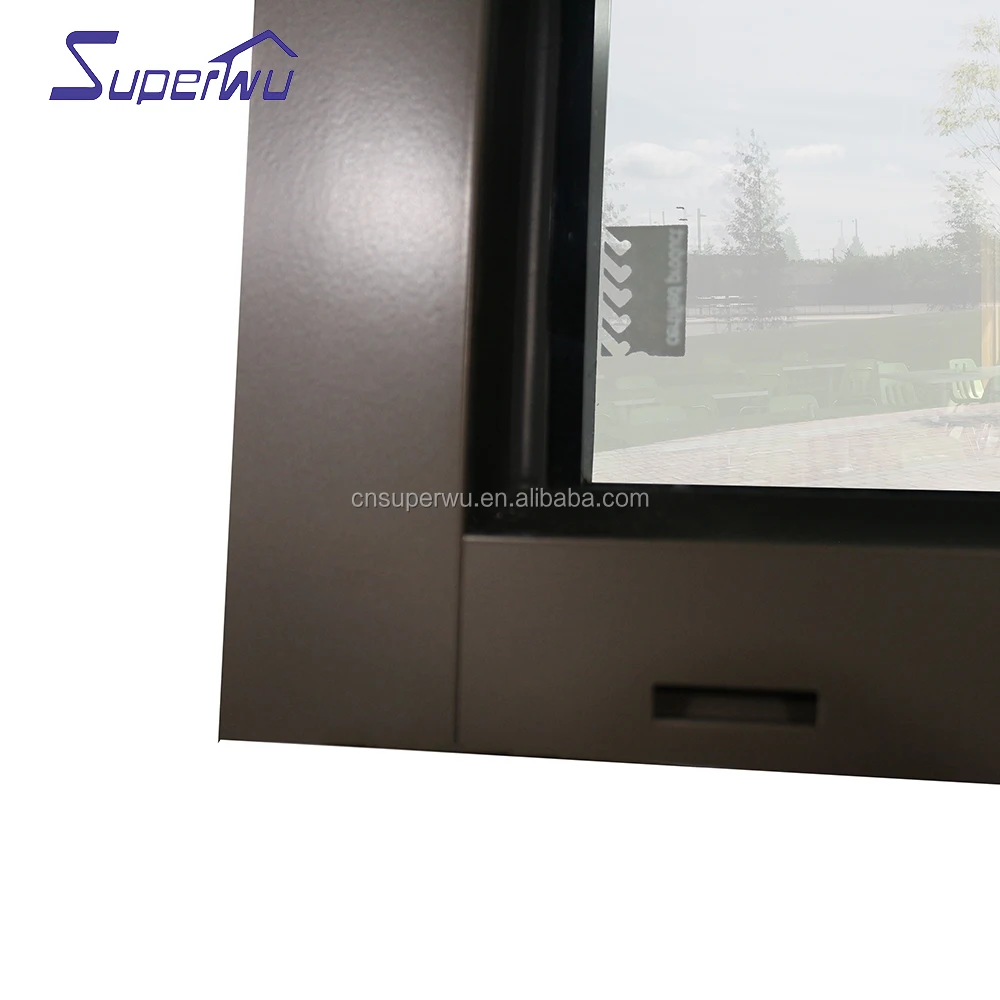 Australia hurricane impact large glass fixed windows soundproof aluminum alloy frame window for residential