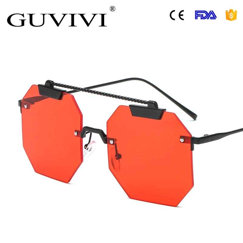 GUVIVI Rimless Steampunk Mirror sunglasses custom logo Manufacture sunglasses china Designer sunglasses