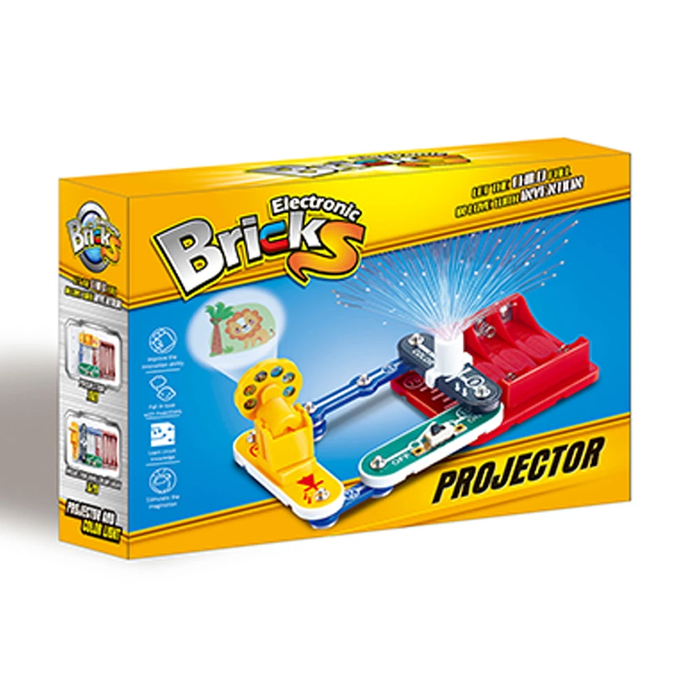 
Kids educational electronic bricks flashlight projector toy 
