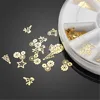 Yimart Nail Art 3D Metal Slice Golden Christmas Sticker Design Decoration Wheel