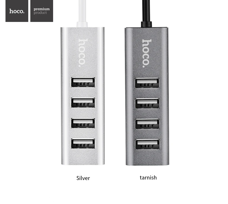 

Hoco HB1 4 Port Usb Hub For Phone Charger Line Machine, Tarnish;silver