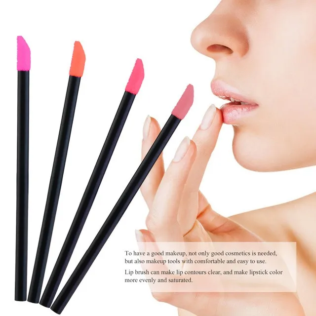 Black Makeup Hygiene Single Use Lip Brush Lip Gloss Applicators