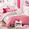 pink background cartoon rabbit pattern single size pure cotton printed children duvet cover sets 2pcs