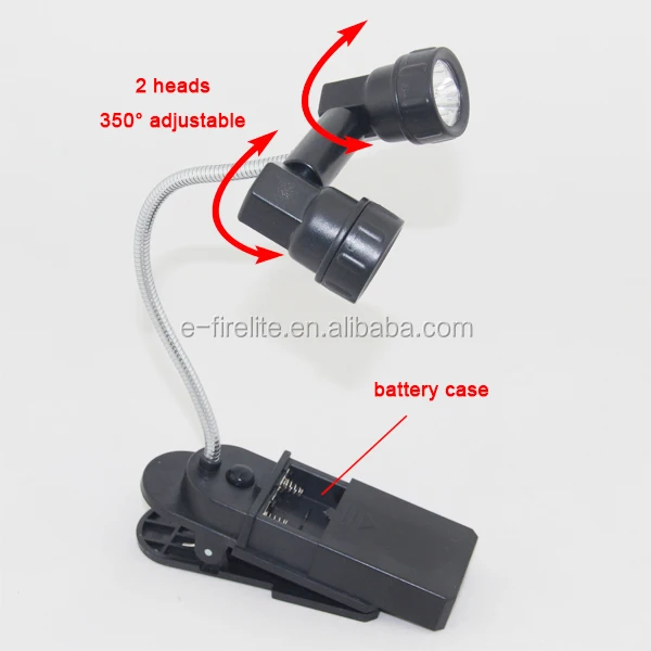 
6 LED flexible neck book light with clip 