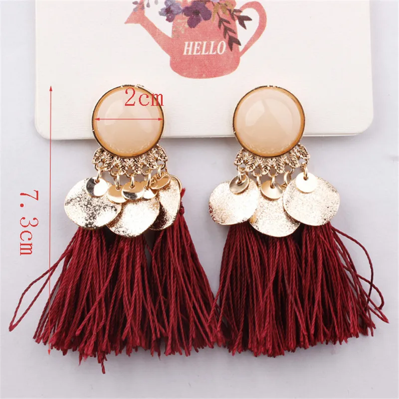 Pendientes De Flecos Largos De Joyas Bohemias Pendientes De Pendientes De Flecos Largos De Joyas Bohemias Pendientes De