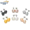 925 sterling silver freshwater pearl earring 8-9mm AAA button freshwater pearl earring