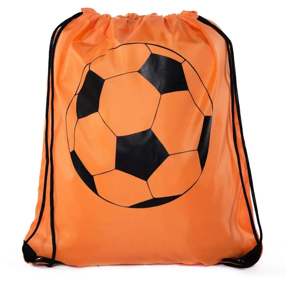 

Personalized custom durable waterproof football softball cinch backpack sports soccer drawstring bag, Cmyk,silk print