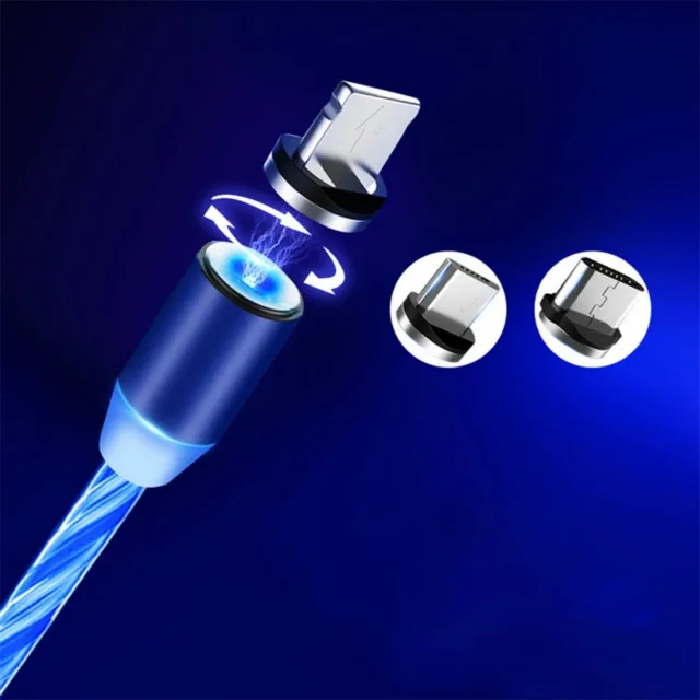 

Black Gold Silver Red fast charging Strong LED flowing type-c cable magnetic