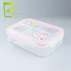 LULA Transparent Rectangle Four Compartments Lunch Box with Lids