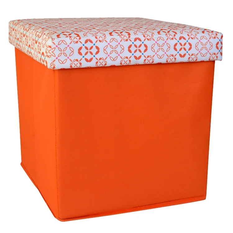 New Design Decorative Fabric Collapsible Storage Stool Multipurpose ...