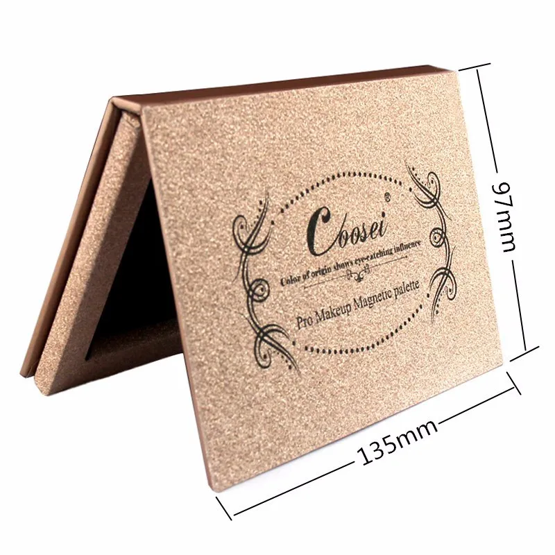 

Hot selling empty glitter eyeshadow palette open window magnetic glitter paper palette