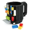 Build-On Brick Mug Type Building Blocks Coffee Cup DIY Block Puzzle Mug 12oz 350 ml Coffee Tea Beverage Mug Cup