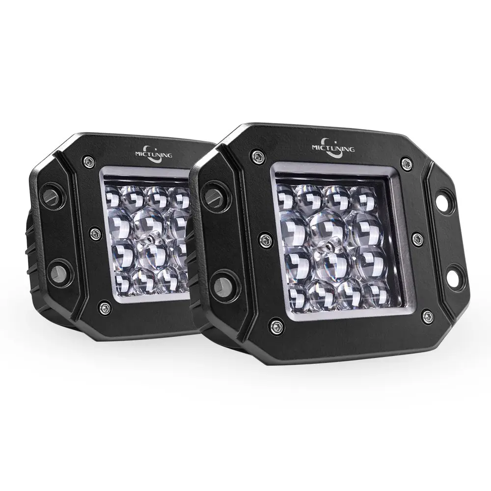 Off Road Back Flood Led Work Light Bar Mictuning 2Pcs 18W Flush Mount Led Pods