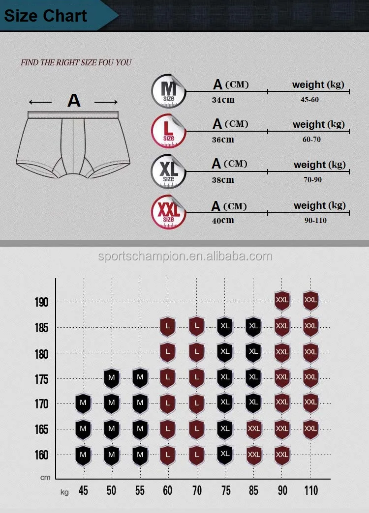 boxer shorts size chart uk