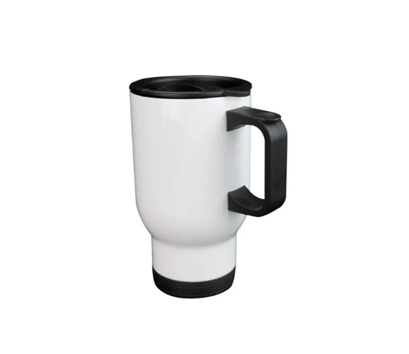 

D-15 450ml New Design Stainless Steel Travel Mug Travel Cup Car Cup Mug for Sublimation Printing, White and silver