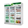 Dynamic reach-ins cooling triple doors show case refrigerators merchandiser showcase glass display cabinets with LED light