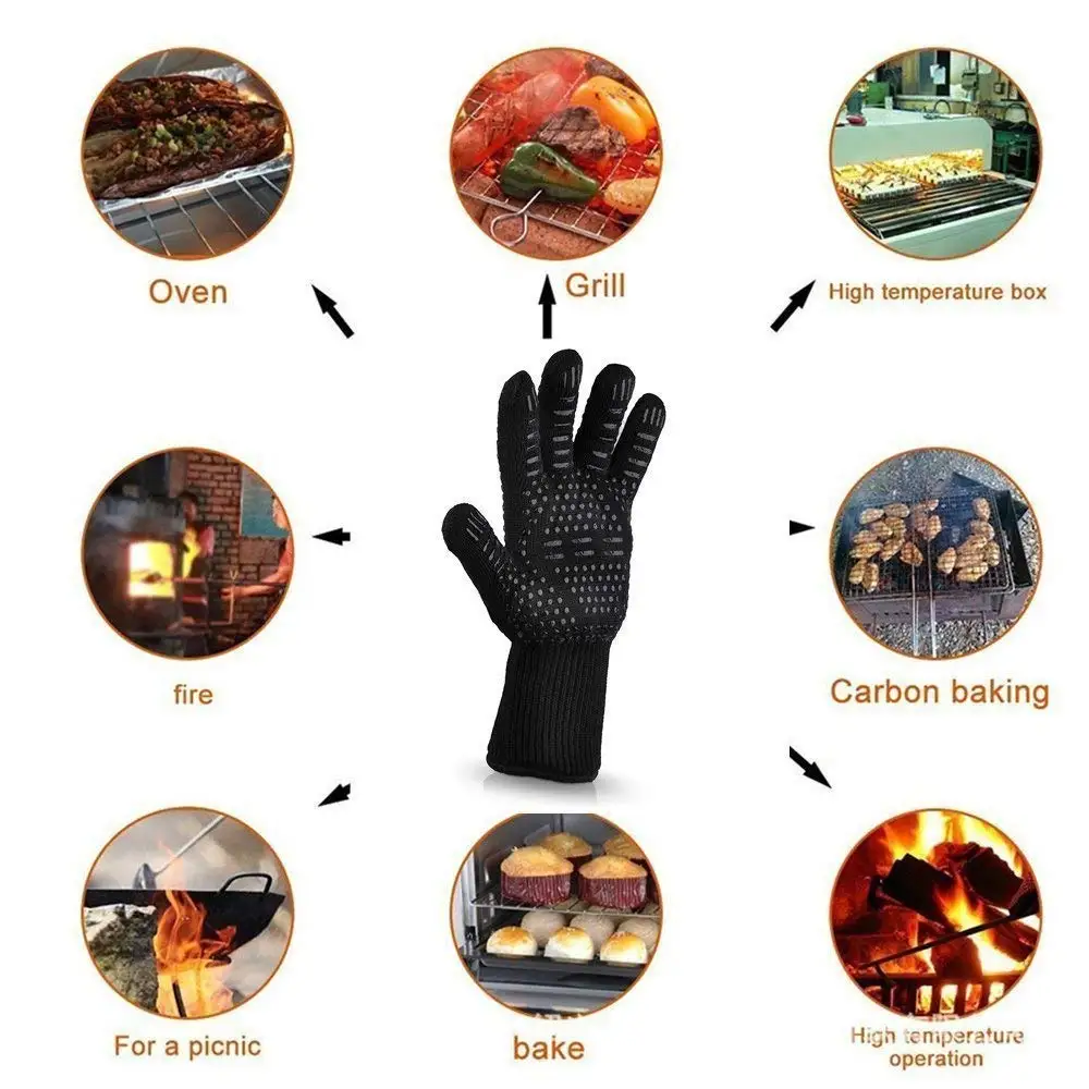 En407 932 F Extreme Heat Resistant Cooking Bbq Gloves Aramid Fiber