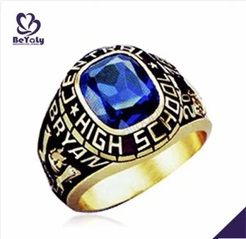 Gold plated signet brass custom cheap sports rings