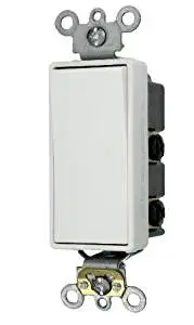 Leviton 1257-L 20-Amp 120//277-Volt Toggle Single-Pole AC Quiet Switch Black