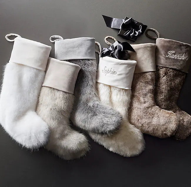 
CFP G238 Stocked Christmas Gift Blank Faux Fur Christmas Stockings 