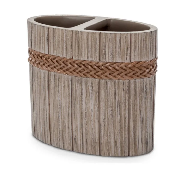 Matte Hand-paint Wood Effect Poly Resin Bathroom Accessory ...