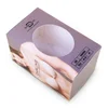 Purple square paper box silicone invisible bra packaging with circle window