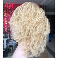 

Wholesale10"-30" Kinky Curly Hair Blonde Bundles, Mongolian Virgin Hair Raw 613 Color 4A Kinky Curly Human Hair Extensions