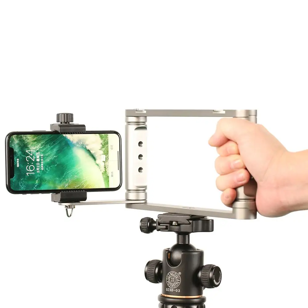 

Aluminium Alloy Handheld Camera Stabilizer Cage Holder Grip Smartphone Recording Video Bracket Mount For iPhone X For Samsung, N/a