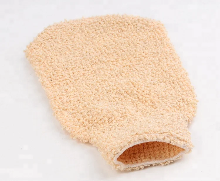 

Wholesale bathroom accessories Natural Color Spa Bath Glove/shower glove/bath scrub glove ,Bath Exfoliating glove for bady