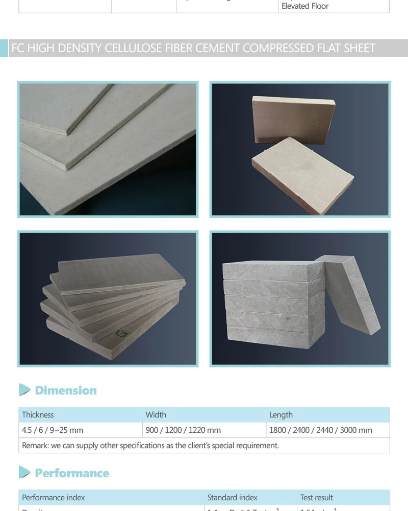 Fireproof board Fiber Cement exterior wall panel, cement board exterior