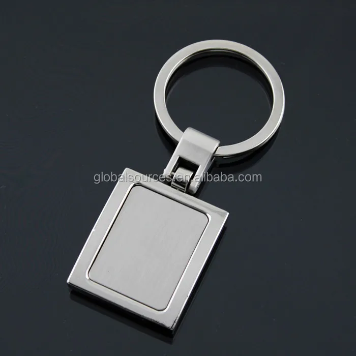 Blank Rectangle Metal Keychain Rectangular Keyring For Epoxy Domed Logo