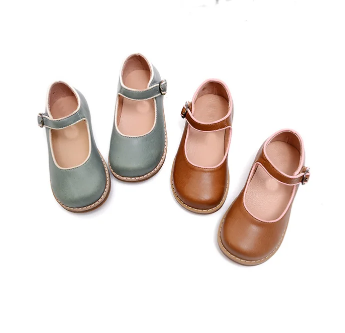 Toddler Baby Girl Party Shoes Girl Rubber Children Leather Mary Jane
