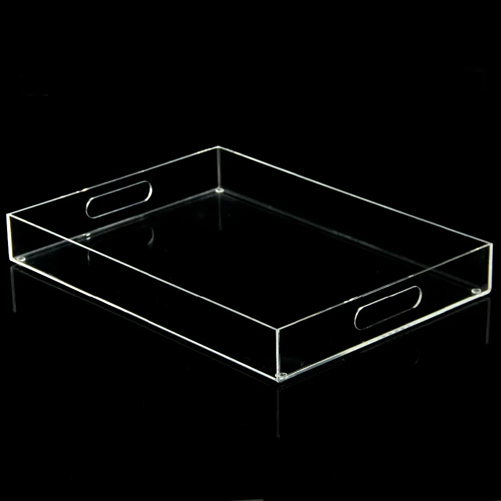 Clear Acrylic Serving Trays With Chrome Handles Buy Clear Acrylic