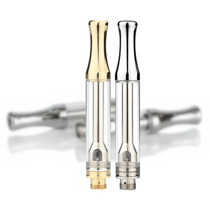 

2019 new product vape cartridge packaging cbd vape atomizer 0.5/1ml Ceramic coil AC1003 cbd vape cartridge, Silver/gold