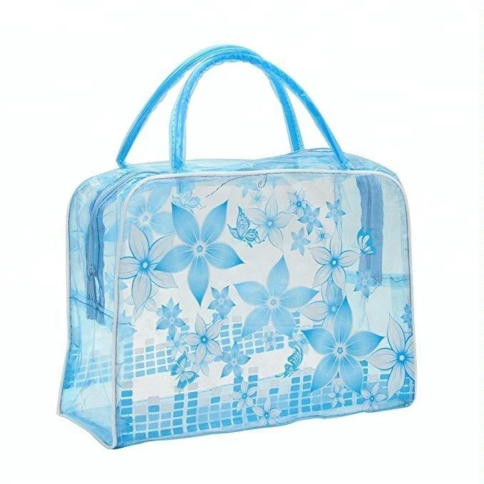 

Travel tpu clear pvc bag with handle,pink clear travel cosmetic toiletry bag,waterproof clear pvc cosmetic bag with handle