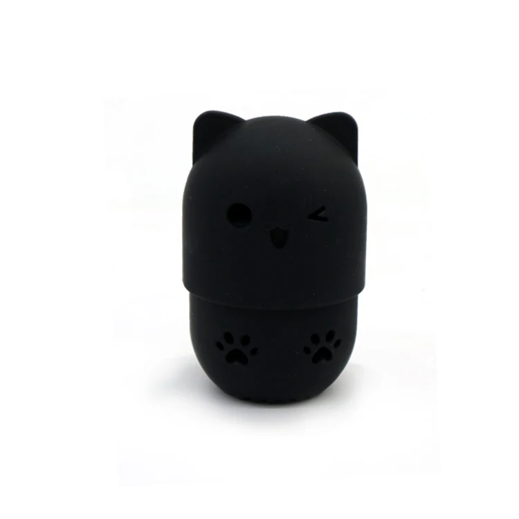 
Cute Cat Travel Foundation Sponge Holder Makeup Sponge Silicone Case 