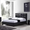 Best quality low price PVC leather bed modern style queen size padded bed frame