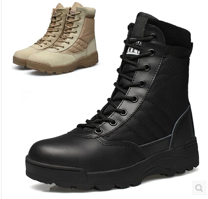 

Men's Military Tactical Boots Waterproof Non-Slip Outdoor Travel Shoes Black Sneakers for Men Hiking Shoes with zipper