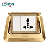 3 pin universal Brass 16A 250V pop-up floor power socket box