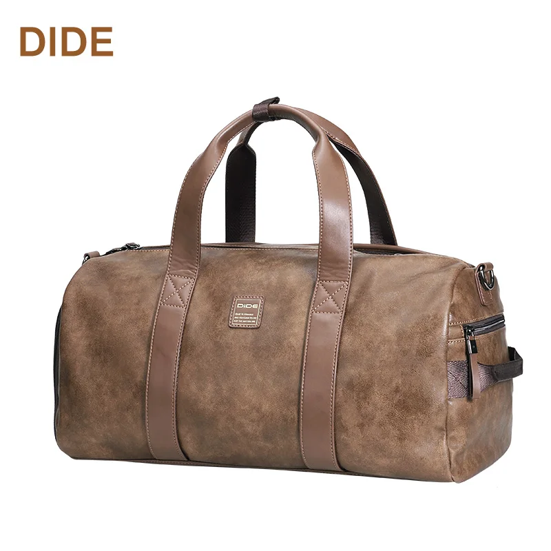 

High Quality OEM PU Leather Men Duffel Travel Bag large gym bags