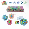 chocolate bean bubble gum bead candy in flower shaped box