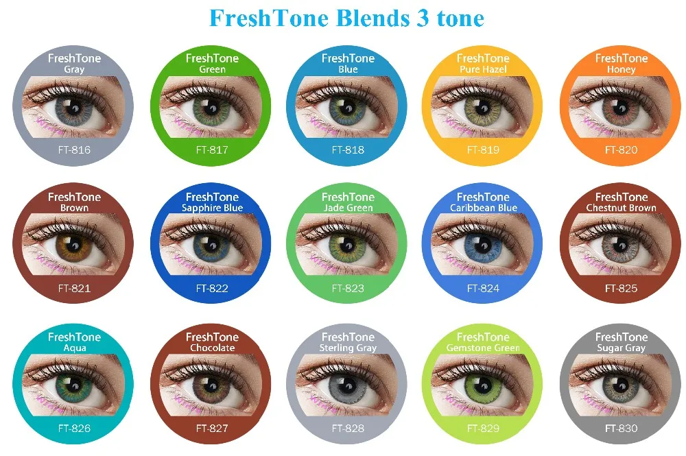 15 Colors 3 Tone The Most Por Brand Fresh Color Blends Look 15 Colors 3 Tone The Most Por Brand Fresh Color Blends Look Contact Lenses