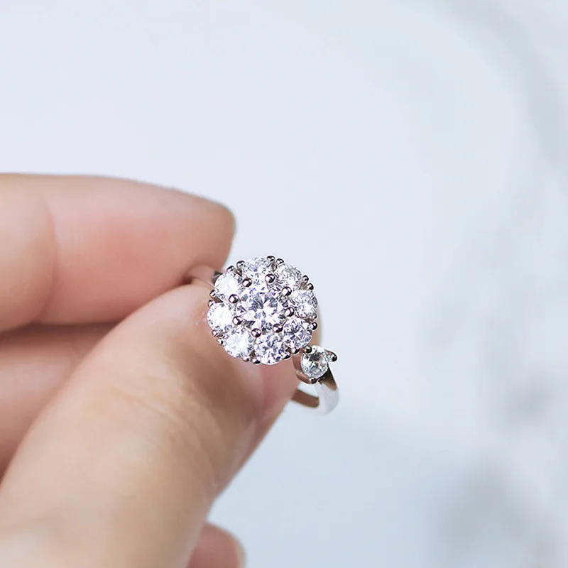 

HOT SALE Copper Alloy 925 Sterling Silver Diamond Zircon Adjustable Rings Magic Dancing Rings For Women