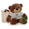 EN71certificate quality Chubby body deep brown color plush stuffed teddy bear t shirts