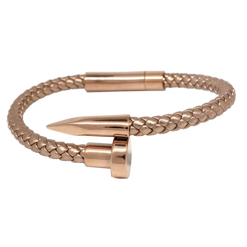 

Hot Sale Stainless Steel Plating Gold Nail Bracelet